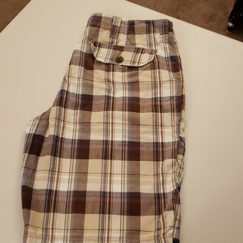 Roebuck& Company Brown Plaid Shorts Size 38 - Picture 5 of 6